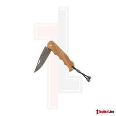DAMASCUS AÇIK AHŞAP SAPLI ÇAKI