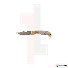 DAMASCUS GRAVÜR İŞLEMELİ RENKLİ SAPLI ÇAKI