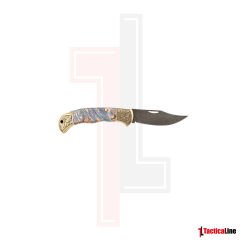 DAMASCUS GRAVÜR İŞLEMELİ RENKLİ SAPLI ÇAKI
