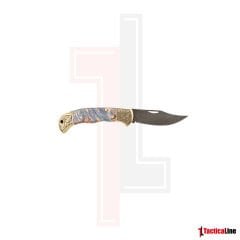 DAMASCUS GRAVÜR İŞLEMELİ RENKLİ SAPLI ÇAKI