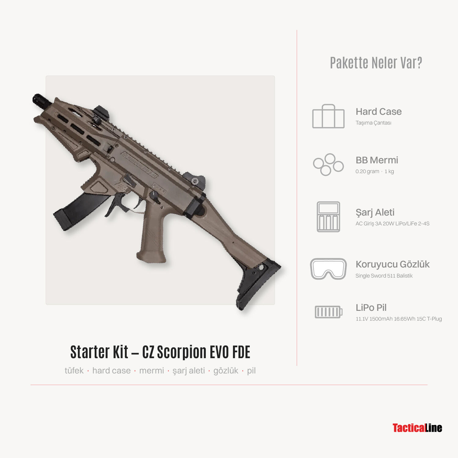 ASG CZ EVO 3 ATEK ÖZEL SET TÜFEK ÇÖL